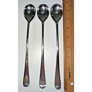 Lot Of 3 - Gentry Stainless English Tip‎ 1 Ice Tea/Sunday Spoon 8 3/8" - HTF